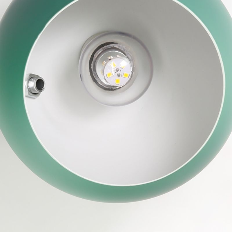 Modern Nordic Macaron Wall Lamp Wooden Globe Wall Light with Wrought Iron Shade