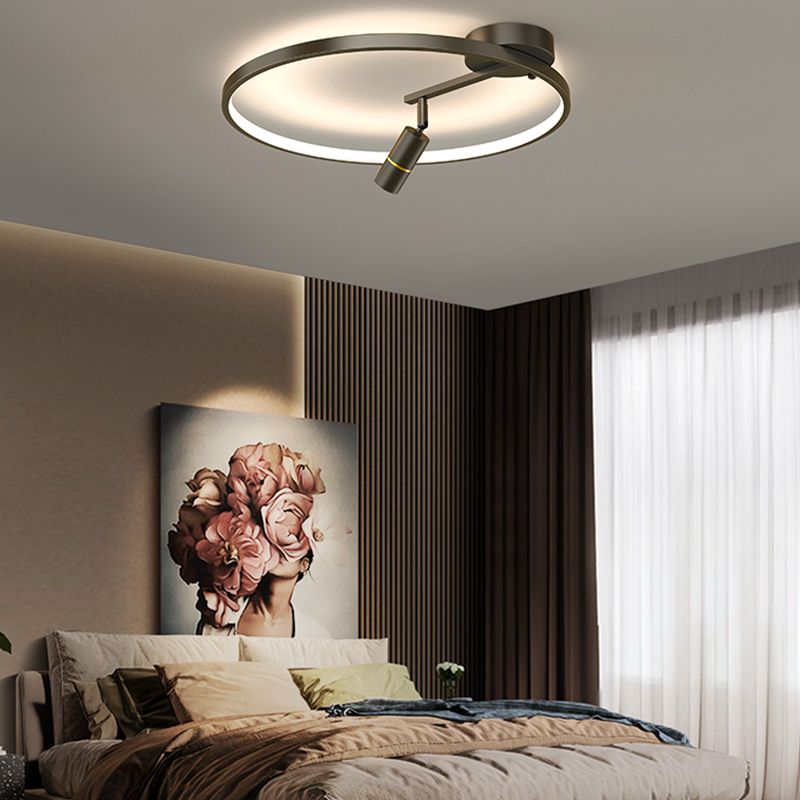 Ring LED Flush Mount Light with Spotlights Modern Ceiling Lamp for Foyer Bedroom