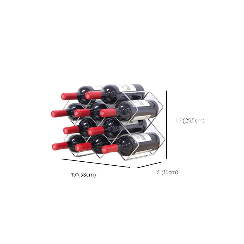 Modern Tabletop Wine Bottle Holder Metal Bottle Wine Rack with Wine Storage