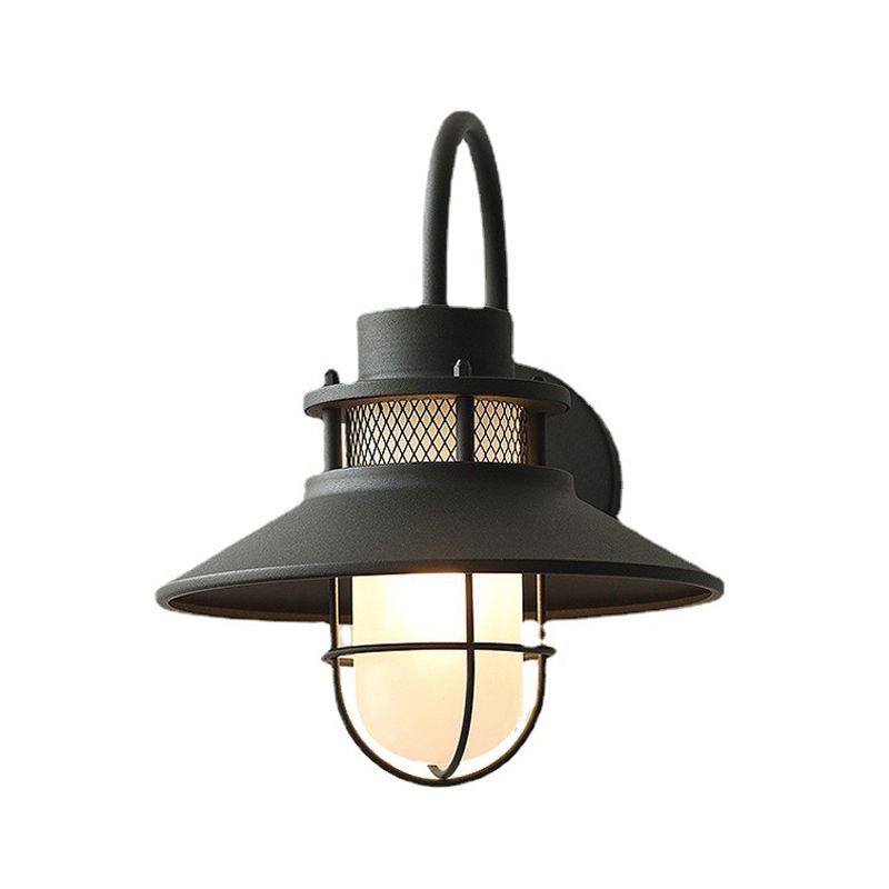 Black Metal Wall Light Industrial Flush Mount Lighting for Home Foyer