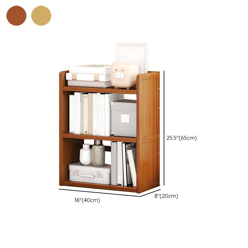Modern Open Back Bookshelf Standard Bamboo Bookcase for Home Office