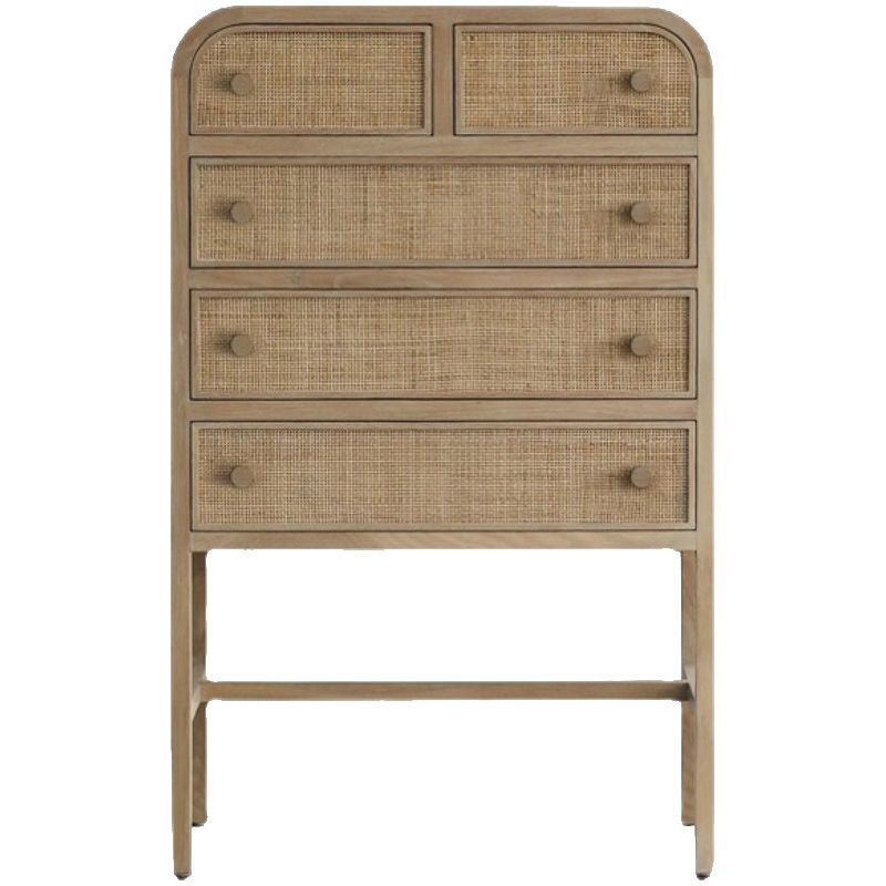 Contemporary Rectangle Chest Straight Legs with 5 Drawers Accent Chest