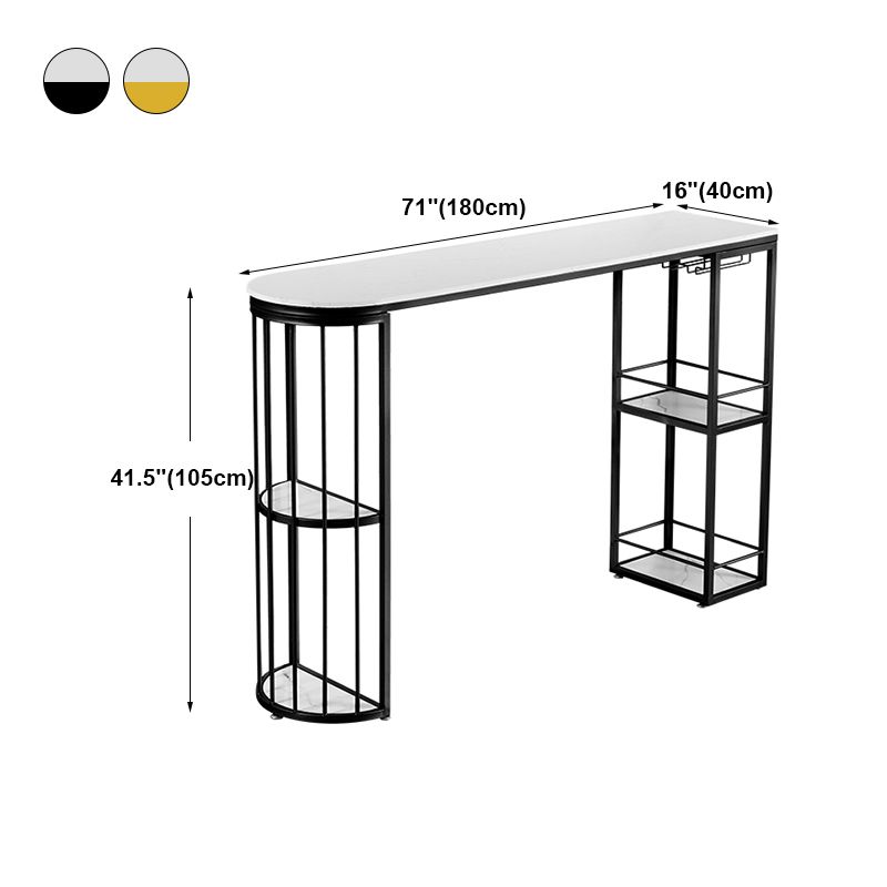 Marble Indoor Double Pedestal Cocktail Bar Table Storage Modern Pub/Bar Table