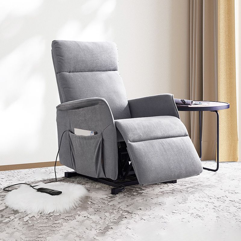 Velvet Gray Recliner Power-Remote Recliner Chair with Lift Assist
