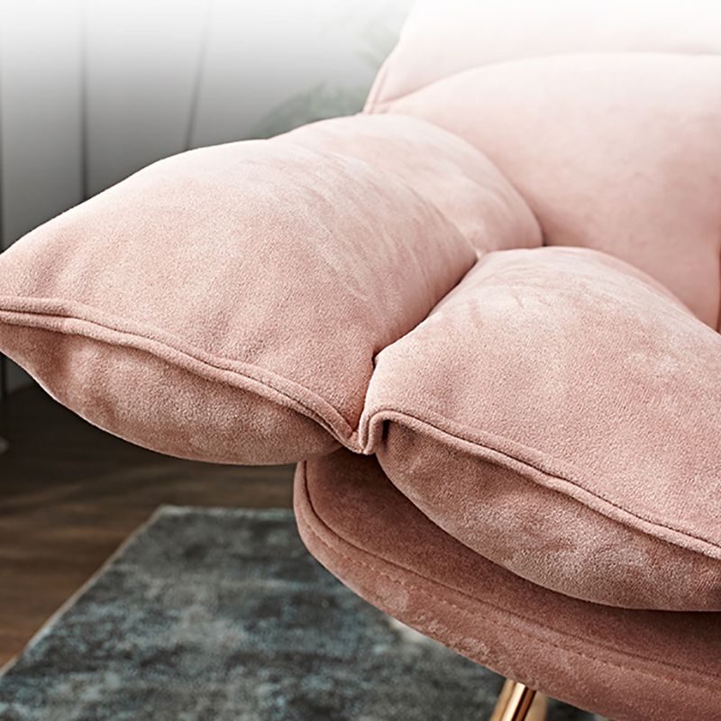 Contemporary Accent Room Chair in Pink/Grey with Solid Wood Base