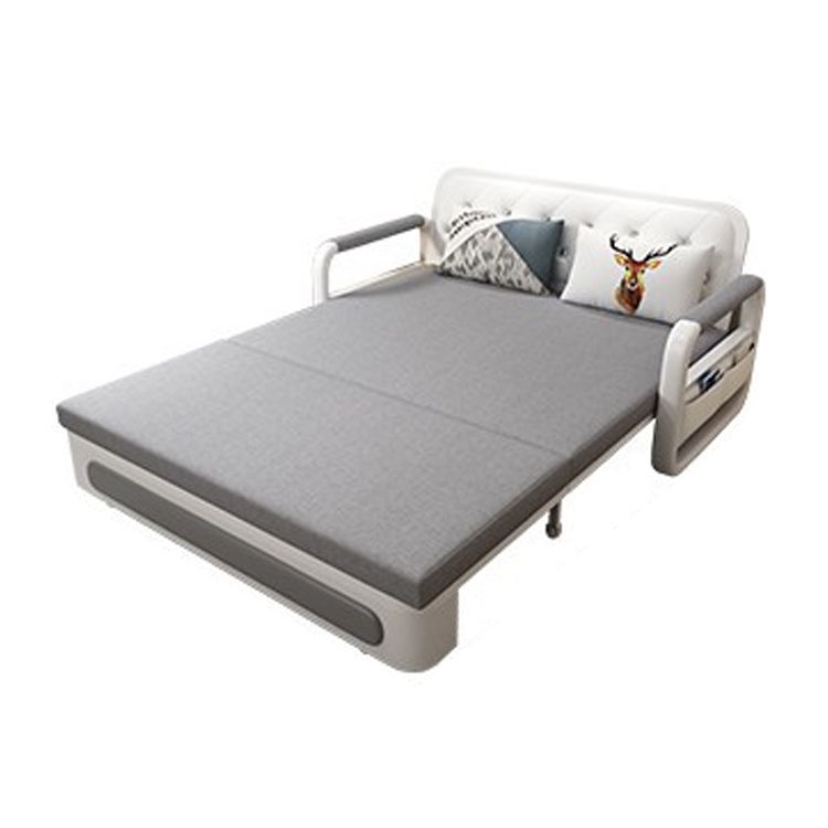 Contemporary 35.43"H Cotton Blend Square Arm Sofa Bed for Living Room