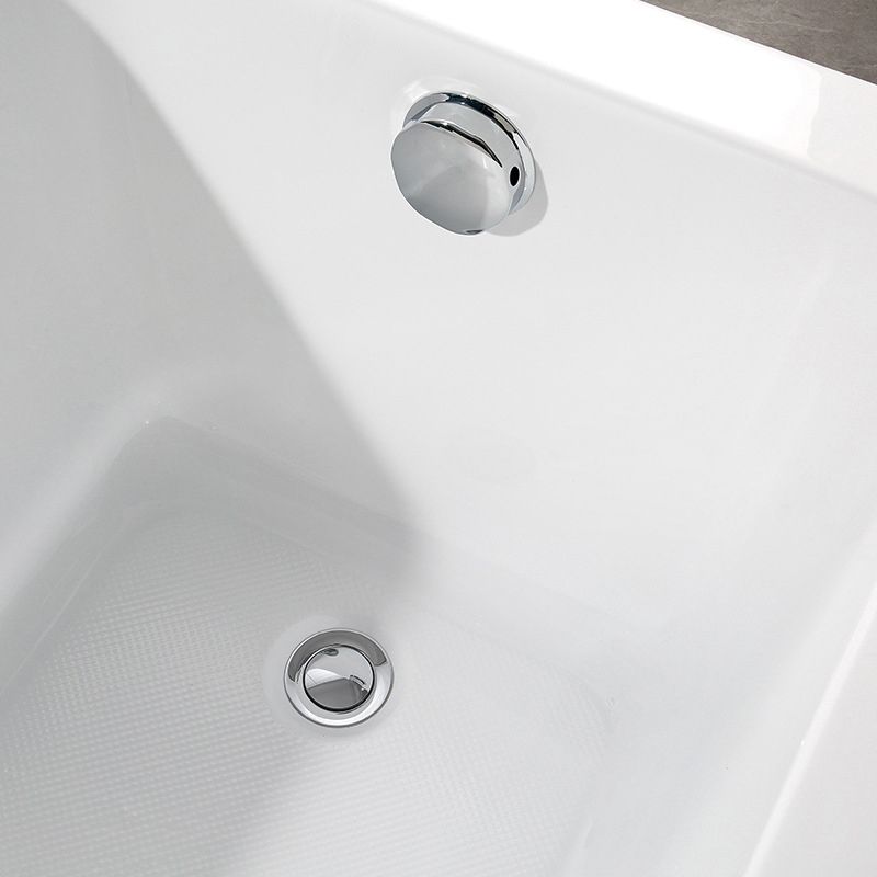 Modern Acrylic Home Bathtub Freestanding Rectangular Tub in White