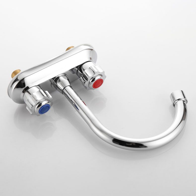 Modern Centerset Faucet Chrome 2 Knob Handles Swivel Spout Bathroom Sink Faucet