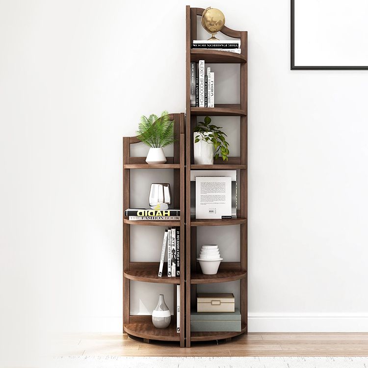 Modern Style Corner Bookshelf Solid Wood Shelf Bookcase for Home