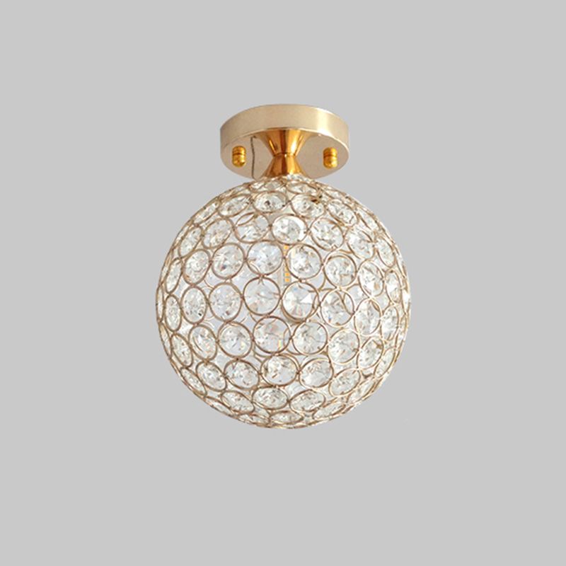 Lámpara de techo esférica Simplicity, luz empotrada para pasillo de 1 luz de cristal