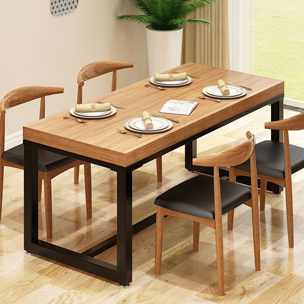 Mesa de comedor de cocina de madera maciza moderna forma de comedor rectángulo de comedor estándar con base de caballete
