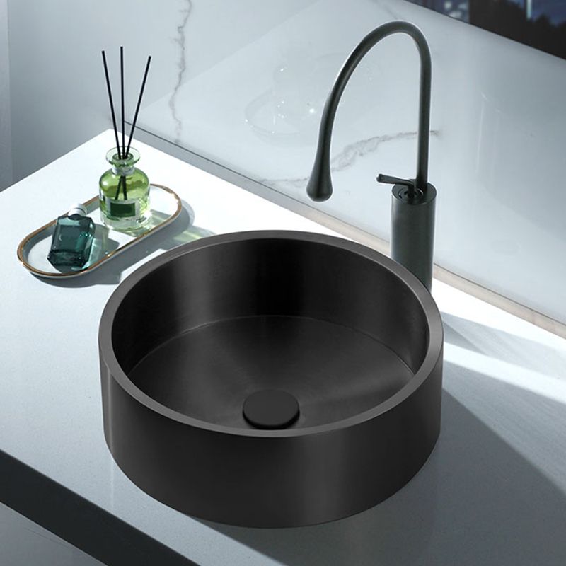 Metal Bathroom Sink Round Bathroom Sink with Overflow And Drain Assembly