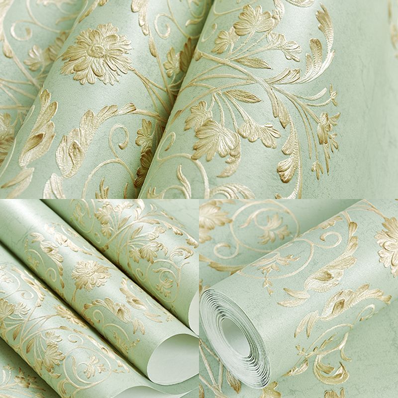 Papier peint floral brodé nostalgique pour chambre à coucher, décoration murale de 57,1 pieds carrés de couleur pastel