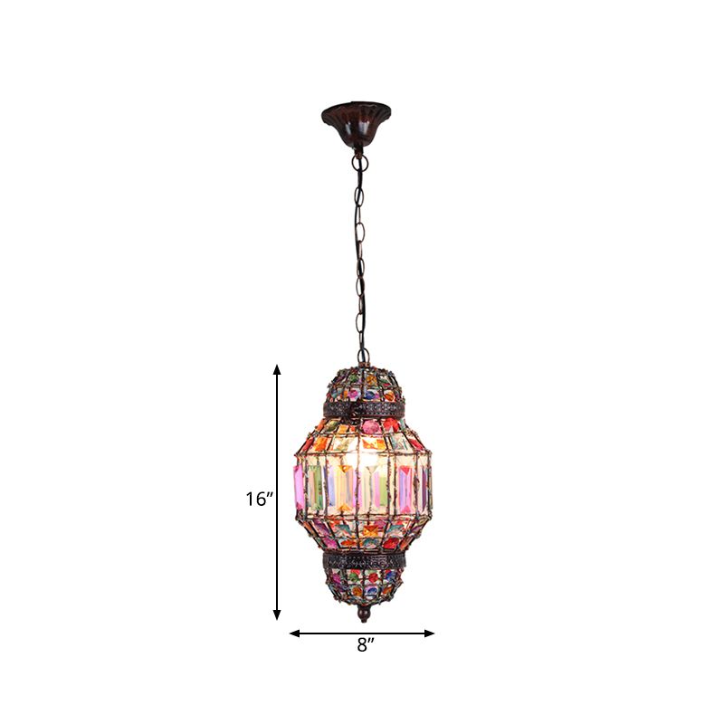 Lanterna in metallo giù per il ciondolo di illuminazione vintage 1 ristorante lampadina appesa al soffitto in ruggine