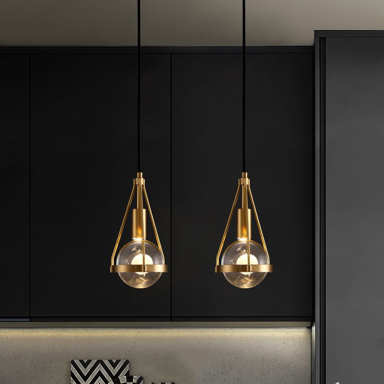 Contemporary Hanging Light Simple Crystal Pendant Lighting Fixture for Sitting Room