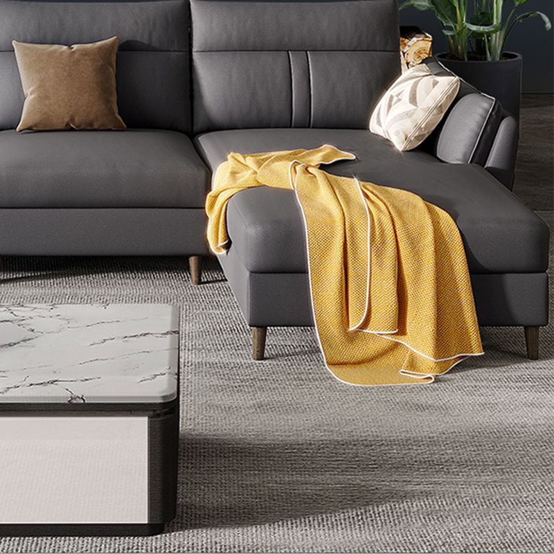 Fabric Pillow Top Arm Sectional Sofa 33.46"High Cushion Back Sofa  with Storage