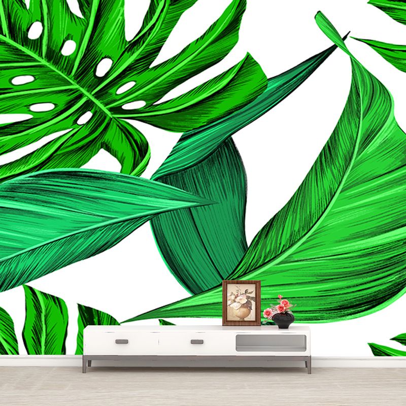 Botanical Illustration Mural Wallpaper Moisture-Resistant Wall Covering for Bedroom
