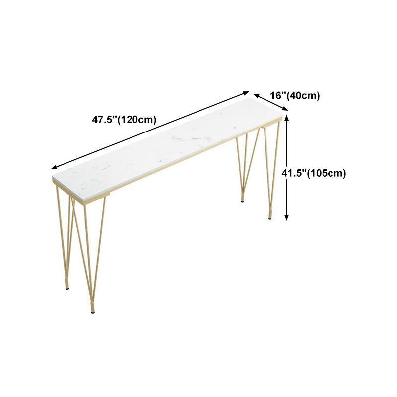Stone Top Bar Table Traditional Luxury Rectangle Bar Table with 4 Legs
