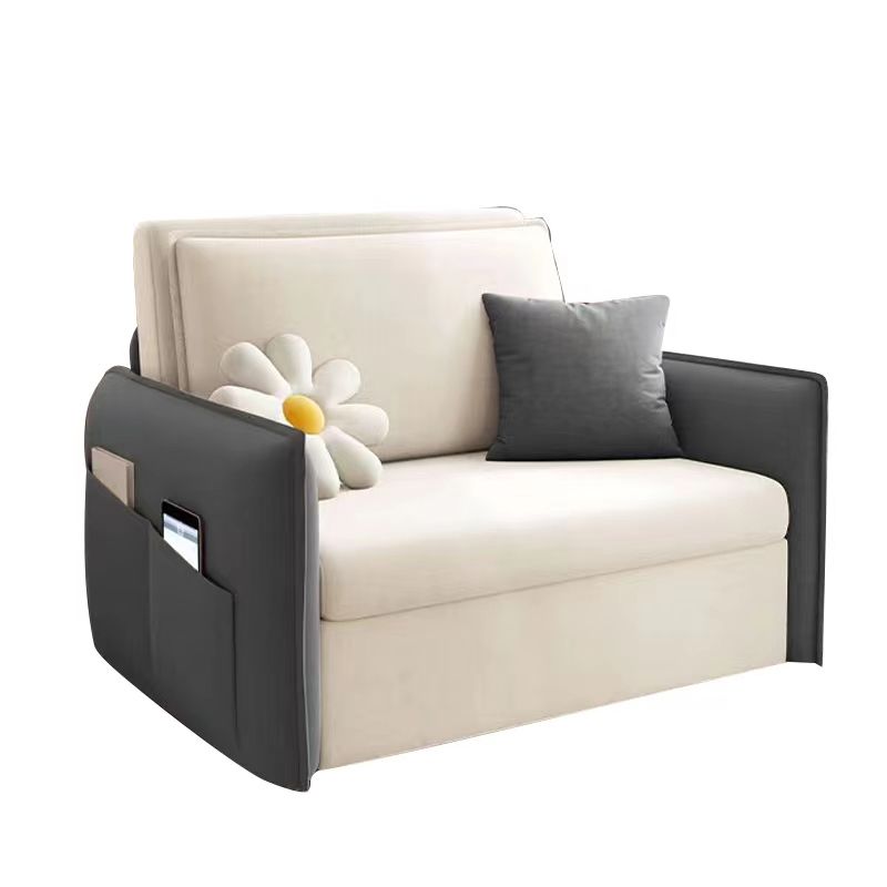 Glam Styled 35.43" H Sleeper Sofa Upholstered Square Arms Sofa Bed