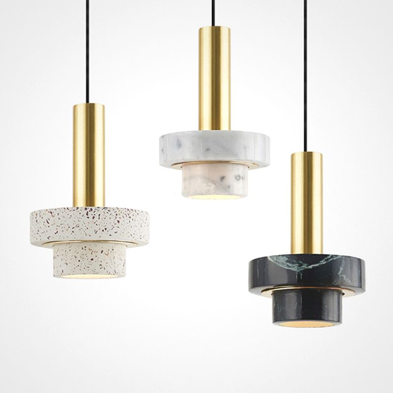 Tiered Pendant Light Fixture Minimalist Style Stone Ceiling Pendant Light for Bedroom