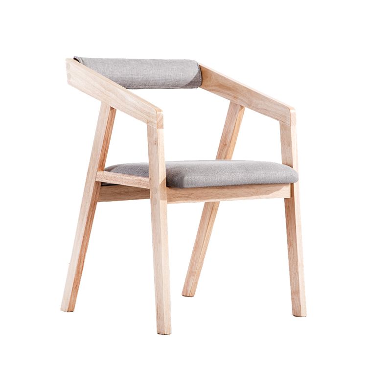 Chaise de salle à manger traditionnelle en bois massif, fauteuil de salle à manger unique en lin pour Restaurant