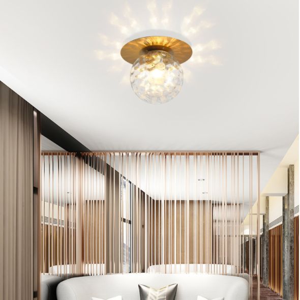 Sphere halb flush chandelier zeitgenössische gefrostete Glasdecke Leuchte für den Flur