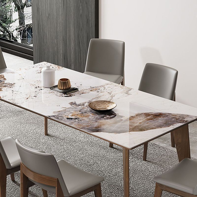 Rectangle Sintered Stone Table for Restaurant  Medieval Modern Table with 4 Legs