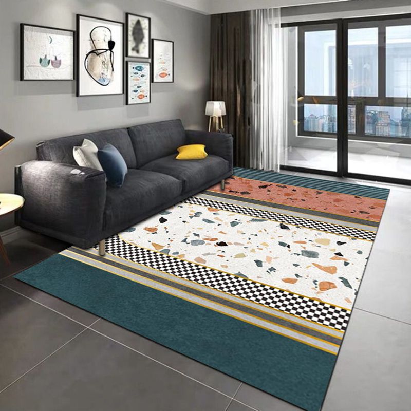 Gold Modern Rug Polyester Graphic Rug Washable Indoor Rug for Home Decor