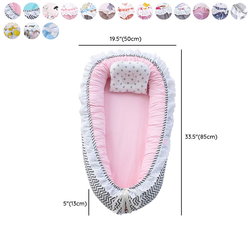 Portable Fabric Crib Cradle Foldable Oval Moses Basket for Newborn
