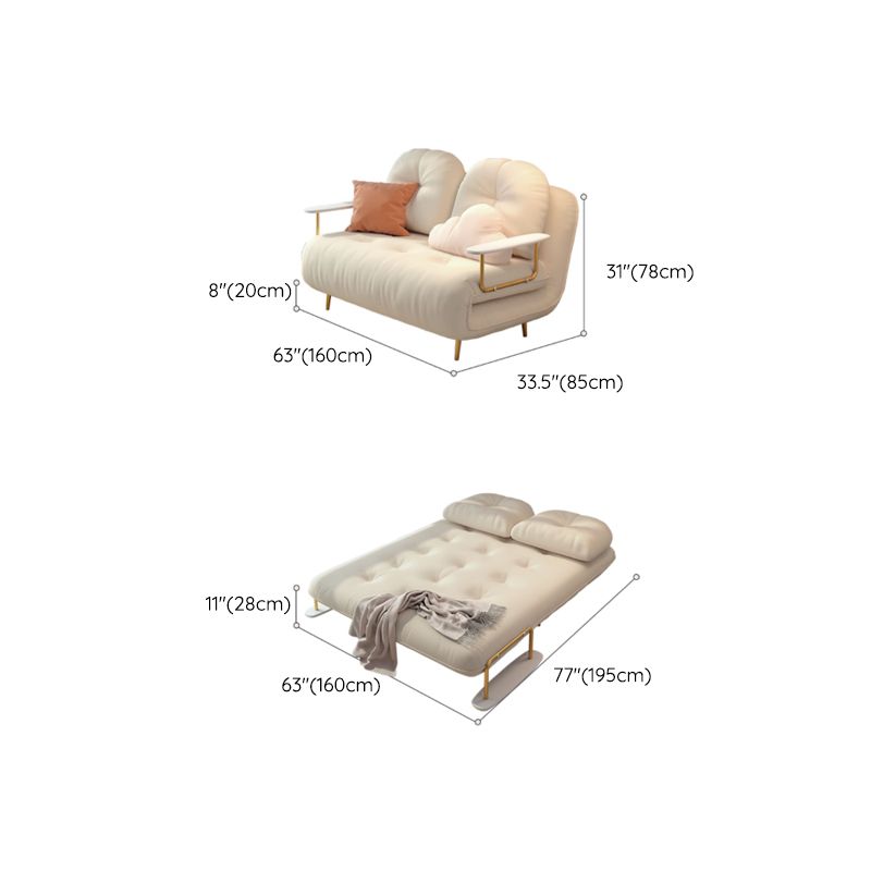 Glam Upholstered Futon and Mattress Pillow Back Folding Futon Frame