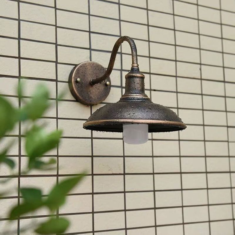 Industrial Outdoor Sconce Lighting Bran Shade Down Lighting Wall Mount Light