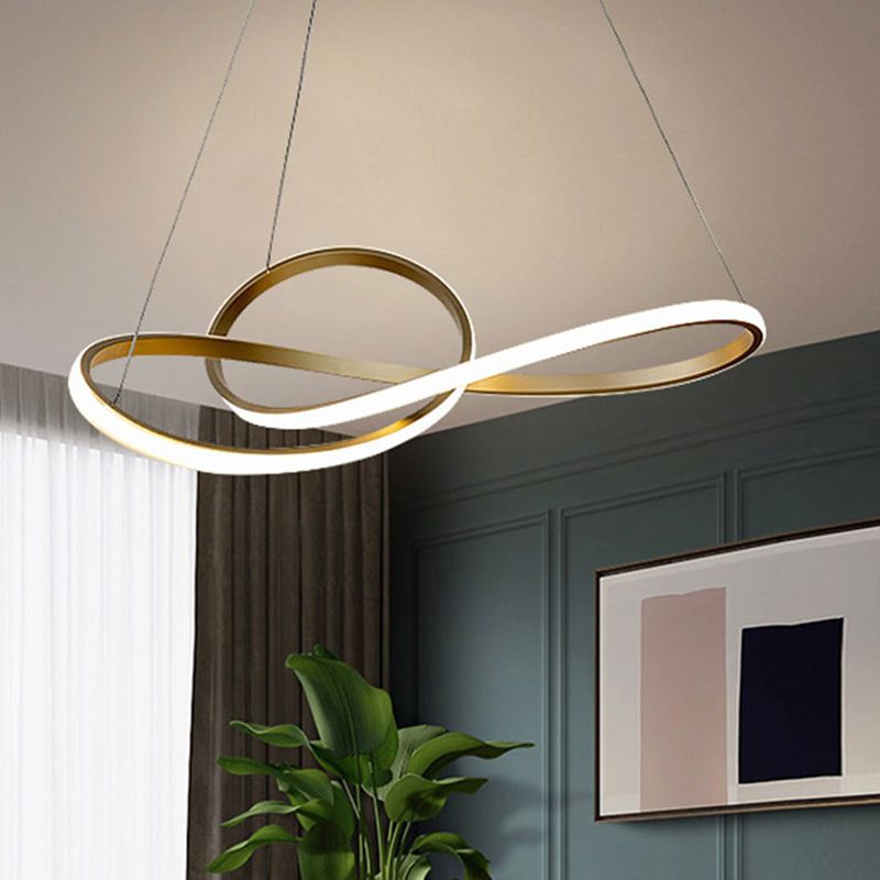 Spiralschatten Kronleuchter Licht modernes Metall 1 helles Kronleuchter -Beleuchtungsbestand