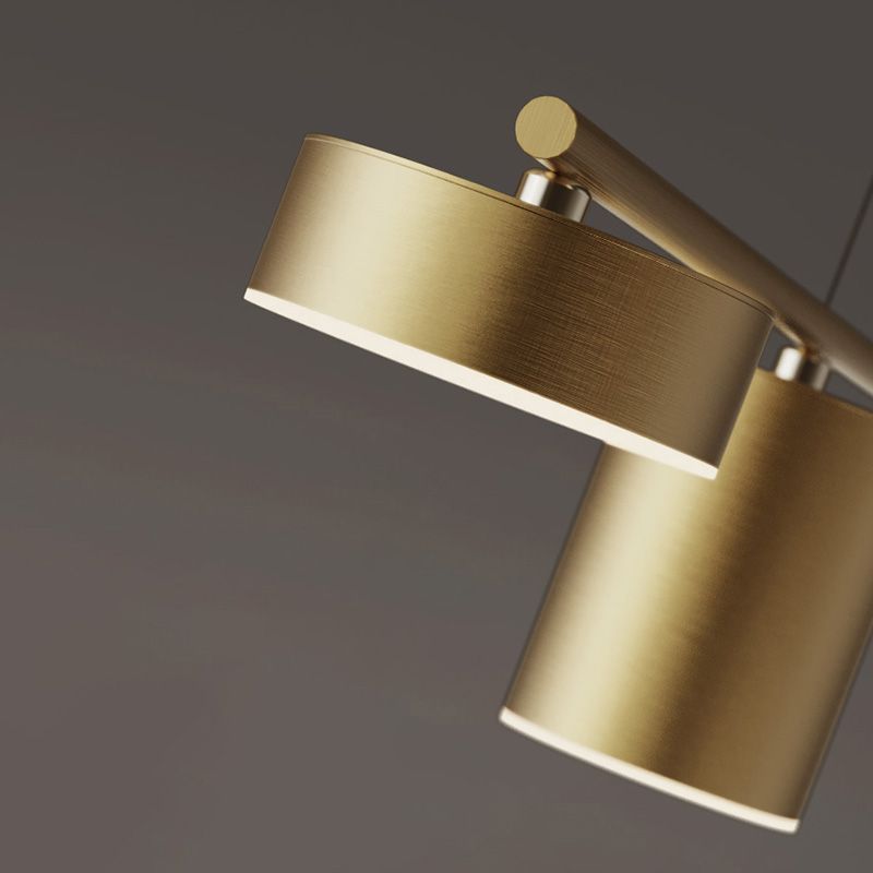 Drum Dinning Room Island Ceiling Light Metal LED Minimalist Island Pendant Light