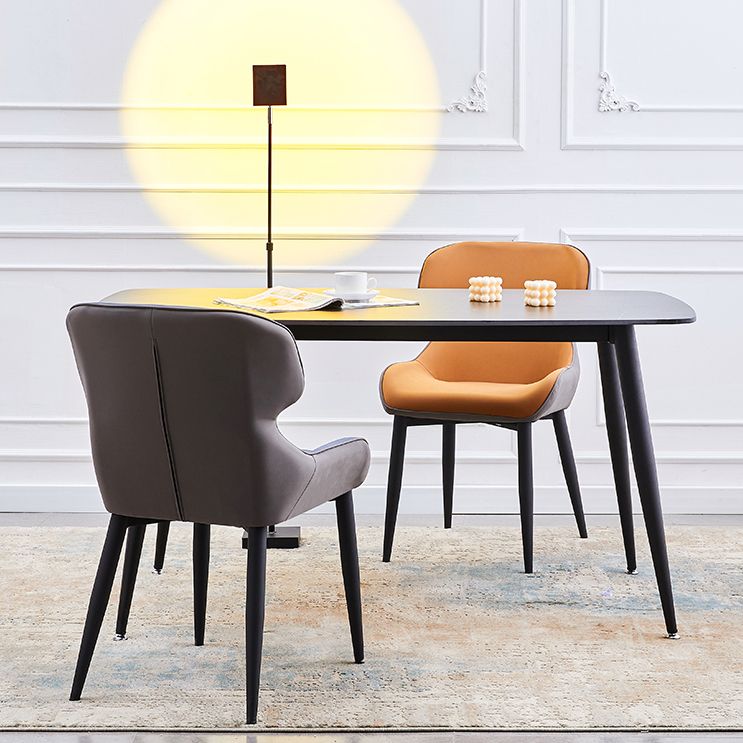 Contemporary Style Kitchen Metal Dining Chairs Dining Wingback Arm Side Chairs