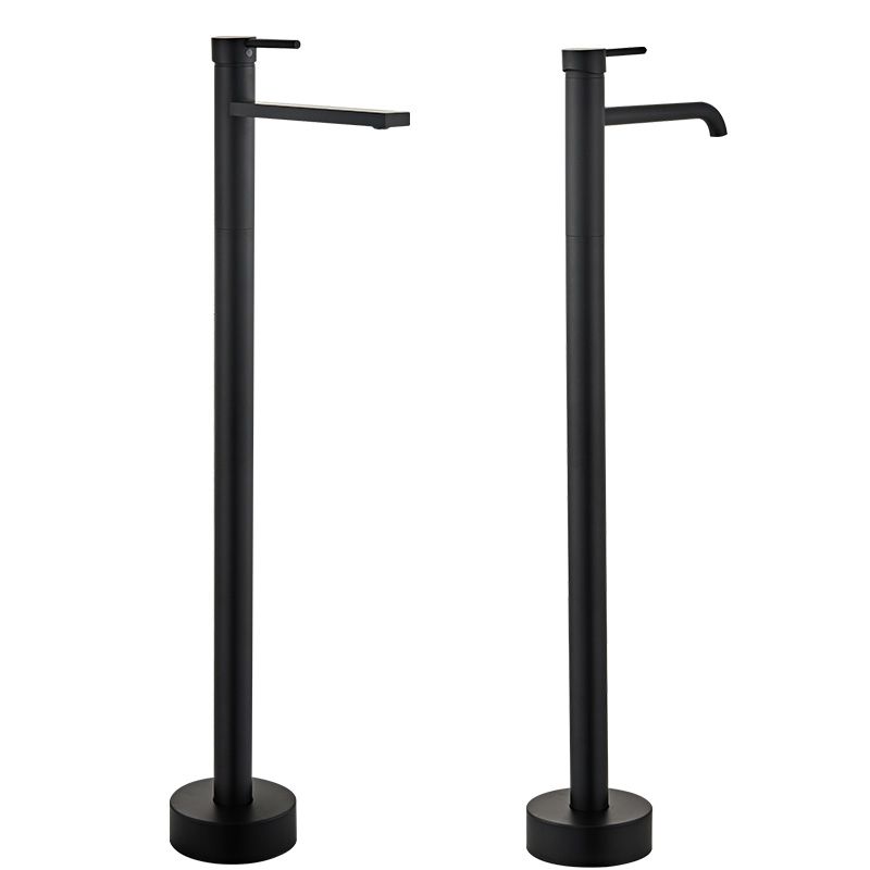 Floor Mounted Metal Freestanding Tub Filler Swivel Low Arc Freestanding Faucet