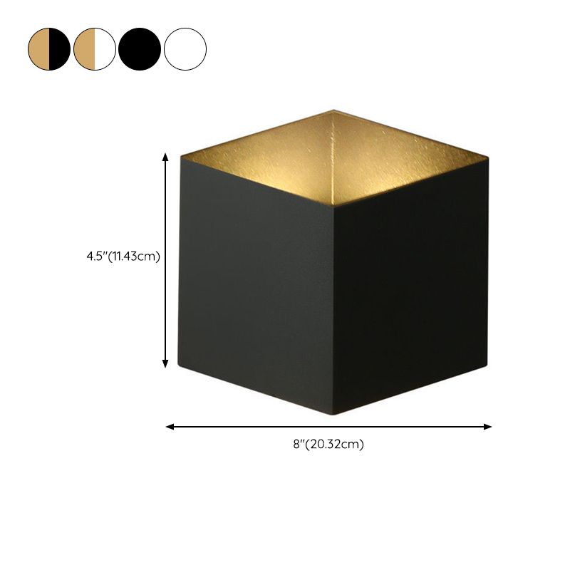 Geometric Shape Wall Lamp Modern Style Metal 2 Lights Wall Lights in White/Black