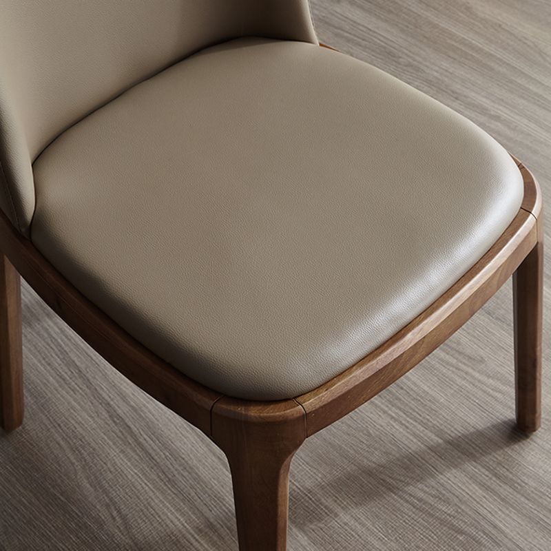 Sillas de comedor de madera de estilo moderno, silla sin brazos con respaldo sólido para cocina