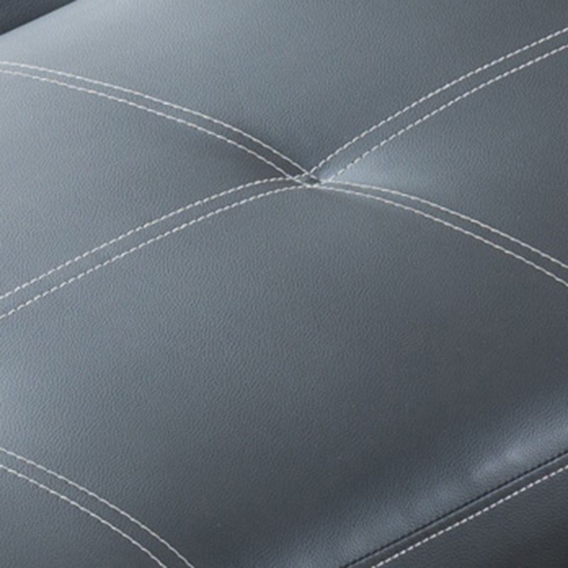 Modern Biscuit Back Faux Leather Sofa with Foldable and Wear-resisting
