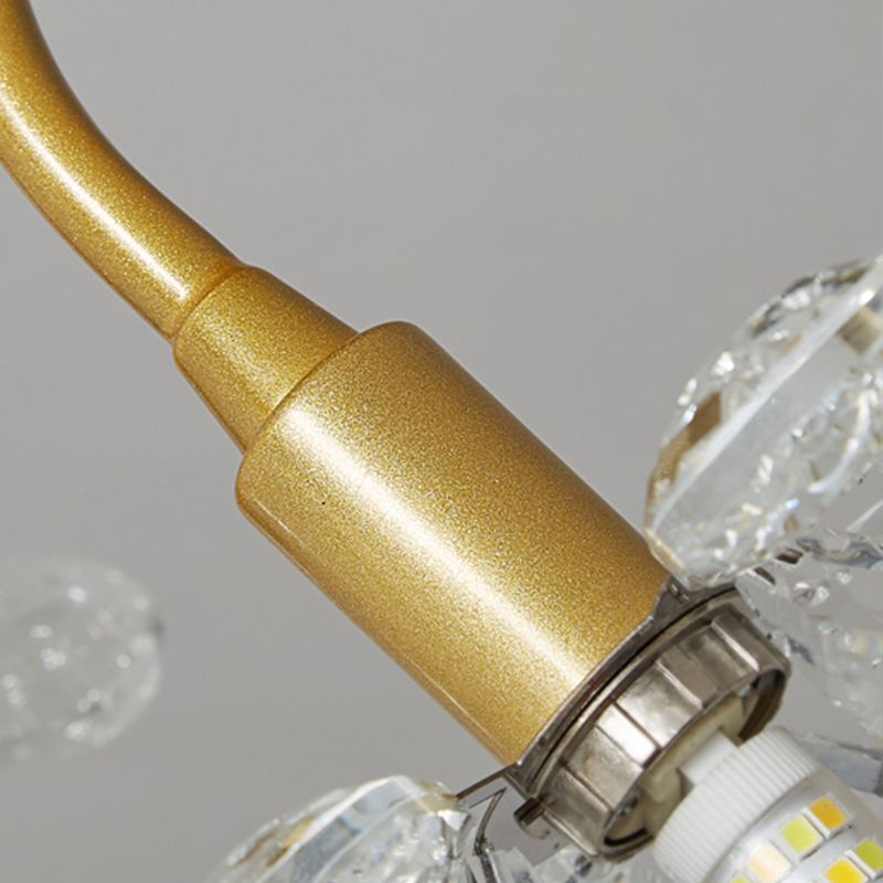 Contemporary Flower-Shaped Flush Light Crystal Flush Mount Ceiling Fixture