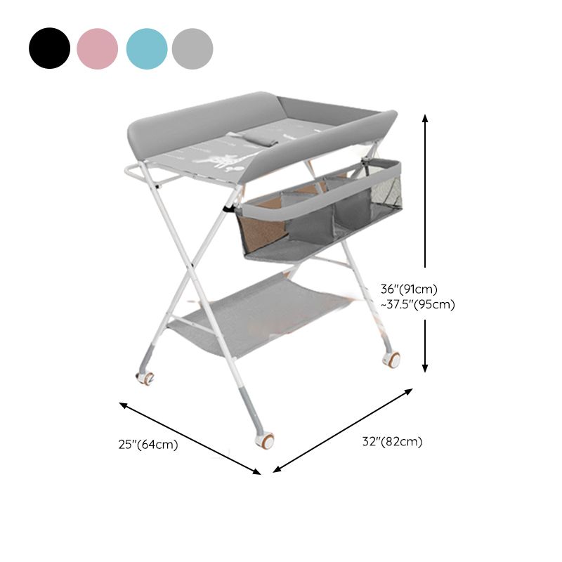 Flat Top Baby Changing Table Portable Changing Table with Safety Rails