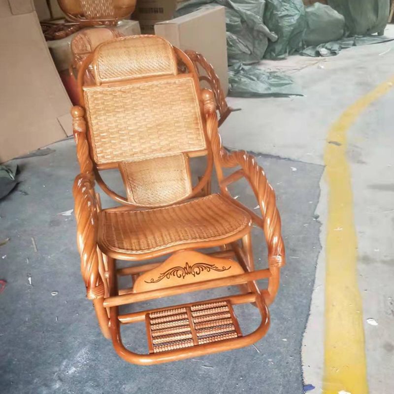 Spindle Antique Rocking Chair Wicker Rocker Chair 24" x 44.5" x  37.8" for Living Room