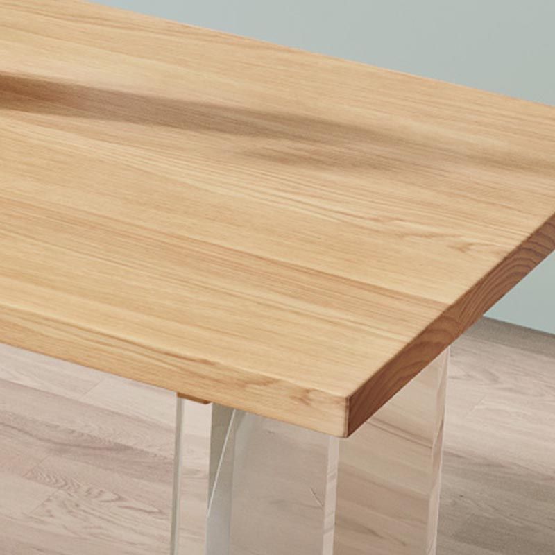 Modern Solid Wood Dinette Table Acrylic Base Dining Table for Living Room