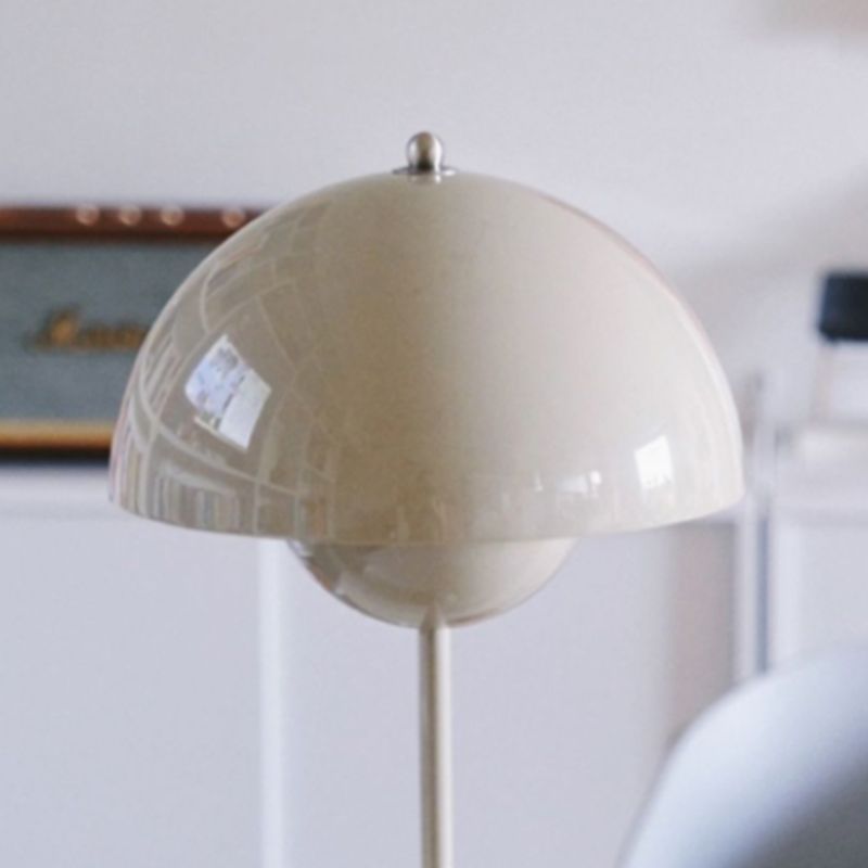 1 Light Dome Table Lamp Contemporary Iron Nightstand Lamps for Bedroom