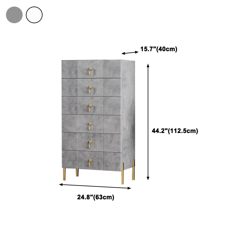 Modern Slate Storage Chest Vertical Dresser with Multi Drawers