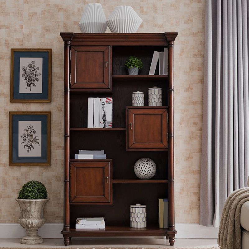 Mid-Century Modern Rectangle Accent Cabinet in Solid Wood with Door