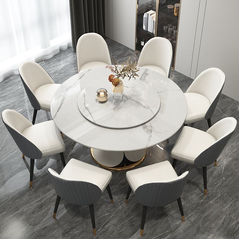 Modern Style 1/4/5/7/9 Pieces Dining Sintered Stone Dining Table Set with Metal Legs