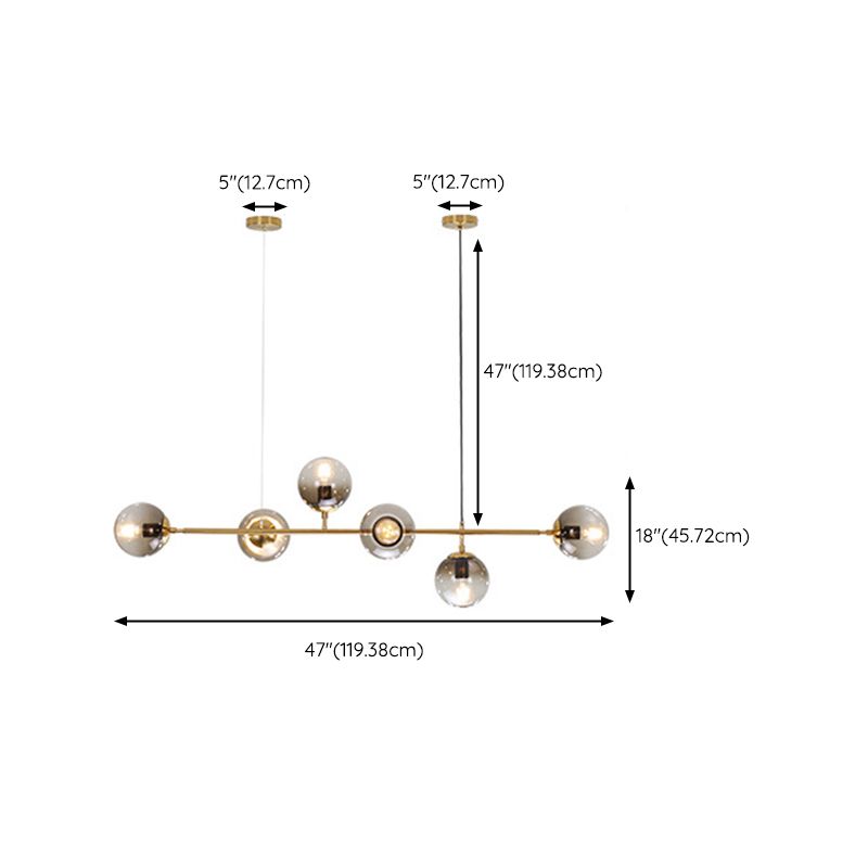 Modernism Metal Kitchen Island Lighting Globe Shaded Ceiling Light for Home