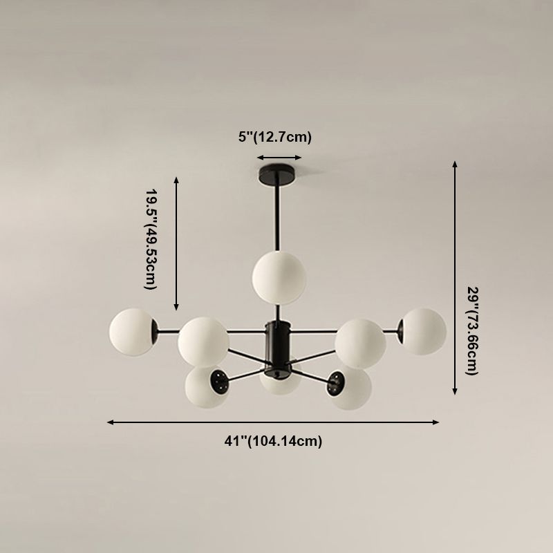 Modern Glass Ceiling Pendant Light Spherical Ceiling Hung Fixtures for Bedroom