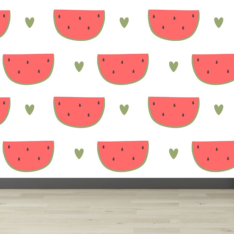 Whole Watermelon Block Mural Wallpaper for Wall Decor Contemporary Girls Room Wall Art