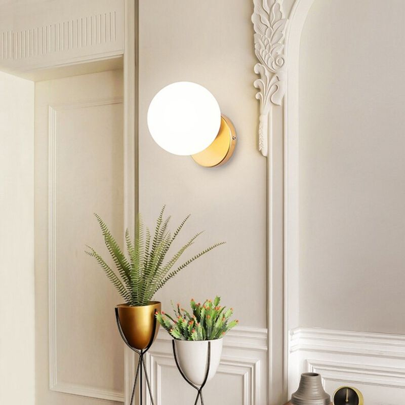 Modern Style Wall Mounted Sconce Glass Shade Wall Lights for Bedroom